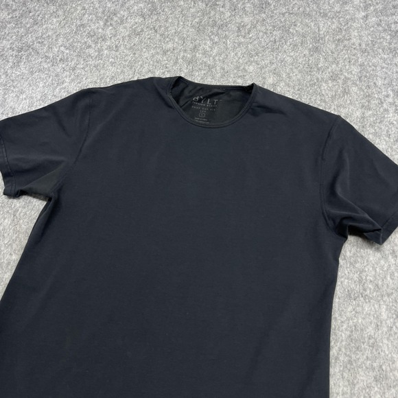 BYLT Shirt Mens Large Black Drop Cut Lux Crewneck Tee Stretch Casual Curved Hem - Picture 5 of 16
